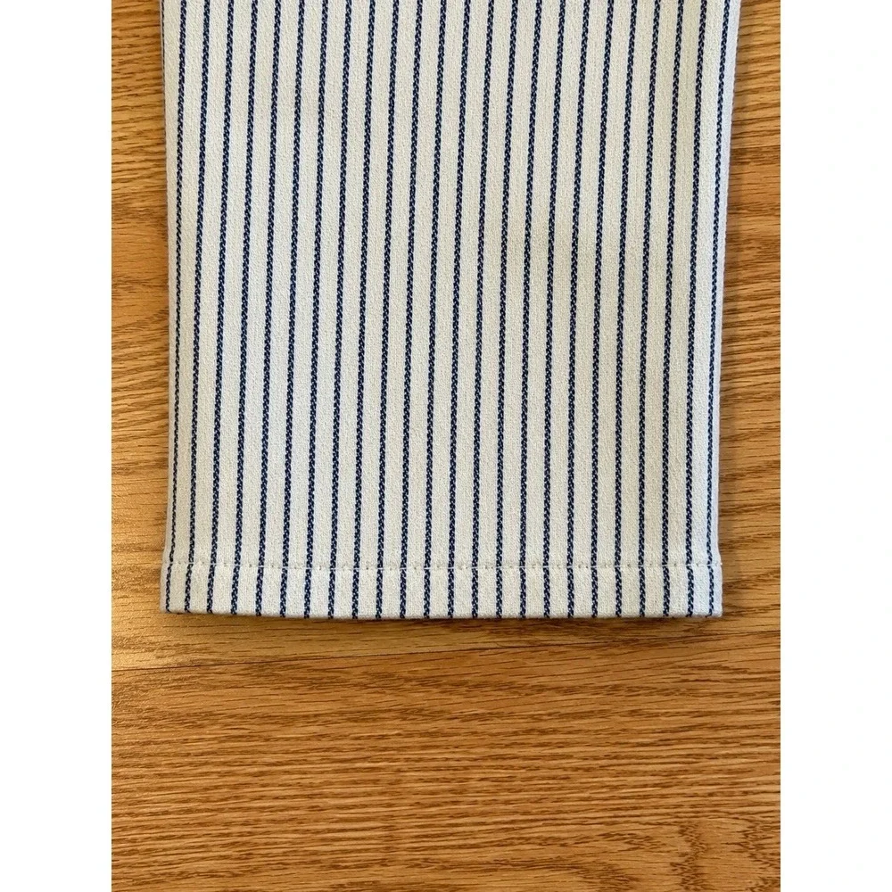 Bonobos Tailored Trousers 29x30 Ivory Navy Stripe Italian Fabric Slim Summer